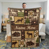 Maxcorners Personalized Hunting Cabin Life Fleece Blanket - Rustic Lodge Throw with Wildlife Design LM1611