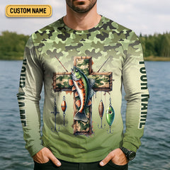 Maxcorners I Will Make You Fishers Of Men Camouflage Fishing Shirts, Fishing UPF Shirts, Christian Fishing Shirts For Men