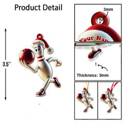 Maxcorners Custom Name Bowling Ornament, Bowling Lover Christmas Gift 2D Flat LM2211