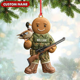 Maxcorners Personalized Hunter Gingerbread Christmas Ornament – Funny Acrylic Holiday Decor Gift LM0411