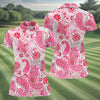 Maxcorners Pink Paisley Floral Pattern Golf Shirt, Golf Tops For Women, Hawaiian Golf Shirt, Women’s Golf Apparel LM1507