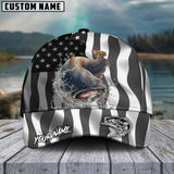 Maxcorners Fishing Black American Flag Sport Personalized 3D Cap (11 Options)