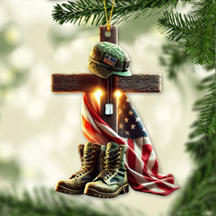 Maxcorners Custom Name U.S Veteran Ornament, U.S Veteran Memorial Christmas Gift 2D Flat LM2211