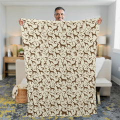 Maxcorners Deer Hunting Pattern Fleece Blanket - Gift for Hunters Men Women Home Accessories LM1611