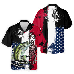 Maxcorners Patriotic Fishing Shirt, Custom Fishing Shirt, Gift For Fisherman, Mens Casual Shirts