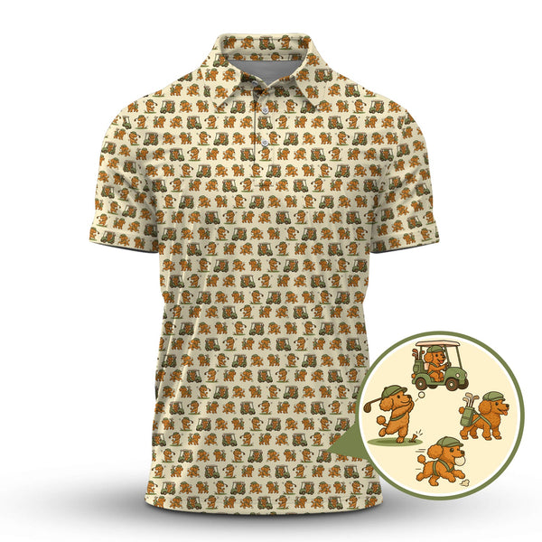 Maxcorners Poodle Golf Shirts For Dog Loving Golfers, Poodle Pattern Golf Shirt, Golf Gift For Golfers