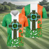 Maxcorners Celtic Cross Knotwork St Patrick's Day Shamrock Golf Shirt, Men's Golf Polo Shirts, Golf Shirts For Men