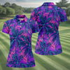 Maxcorners Purple Pink Tropical Palm Trees Golf Shirt, Golf Polo For Women, Printed Golf Shirt LM1507