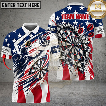 Maxcorners Darts & American Eagle Dartboard Graphic Customized Name, Team Name 3D Shirts