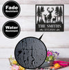 Maxcorners Personalized Deer Family Metal Sign WITH LED/WITHOUT LED, Rustic Cabin Wall Decor, Wildlife Hunting Lodge Name Sign LM0110