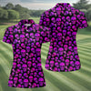 Maxcorners Purple Skull Gothic Pattern Hawaiian Golf Shirt, Women’s Golf Polo, Printed Golf Shirt LM1507