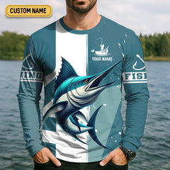 Maxcorners I Fish So I Don't Choke People Blue Marlin Fishing SPF Shirt For Men, Fishing Gifts For Men, Men's Fishing Shirt
