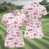 Maxcorners Pink Cowgirl Western Party Icons Golf Polo Shirt, Golf Shirts For Women, Ladies Golf Shirt LM1507