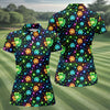 Maxcorners The Star And The Shamrock Rainbow Glitter St Patrick's Golf Shirt, Women's Golf Tops, Ladies Golf Polos