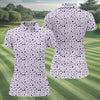Maxcorners Light Purple Beer Brewing Icons Pattern Polo Shirt, Women’s Golf Apparel, Performance Golf Shirt LM1507