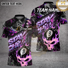 Maxcorners Billiards Skull Blue Flame Graffiti Multioptions Personalized Name, Team Name Unisex 3D Shirt (4 Colors)