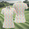 Maxcorners St Patrick's Day Lucky Charms White Golf Shirt, Cute Golf Outfit, Women's Golf Tops, Ladies Golf Polos