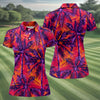 Maxcorners Purple Palm Tree Tropical Island Golf Shirt, Golf Polo For Women, Printed Golf Shirt LM1507