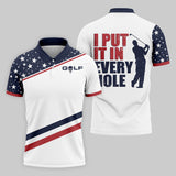 Maxcorners I Put It in Every Hole Mens Golf Polo Shirt, Mens Golf Gift, Funny Golf Shirt