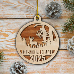 Maxcorners Personalized Bow Hunter Ornament 2025 -  Custom Name Gift for Deer Hunters LM0110