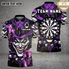 Maxcorners Dark Joker Card Dartboard Multioptions Personalized Name, Team Name Unisex 3D Shirt (4 Colors)