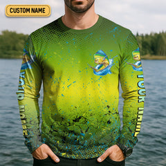 Maxcorners I Just Freaking Love Tuna Custom Name Fishing UPF Shirts, Gift For Fisherman, Men's Fishing Shirt