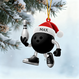Maxcorners Personalized Cute Black Bowling Ornament Christmas Gift for Bowling Lover MT1611