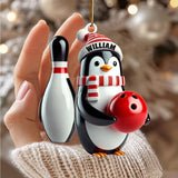 Maxcorners Red Personalized Custom Name Bowling Ornament, Bowling Lover Christmas Gift MT1611