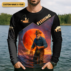 Maxcorners Never Underestimate An Old Man With A Fishing Rod Funny Fishing Shirt, SPF Shirt For Men, Gift For Fisherman
