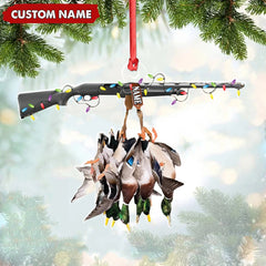 Maxcorners Personalized Duck Hunting Acrylic Christmas Ornament - Custom Name Shotgun Gift For Hunters LM0411