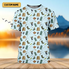 Maxcorners Fishing Tools Custom Fishing Shirt, Performance Fishing Shirts, SPF Shirt For Men, Fishing Gifts For Men