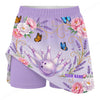 Maxcorners Customized Bowling Trouser Skirts With Shorts Underneath, Bowling Butterfly And Floral Scroll With Pockets