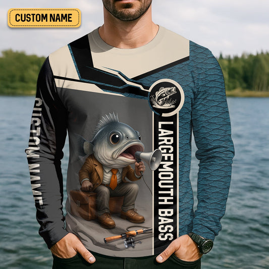 Maxcorners Fish Scale Pattern Largemouth Bass Fishing SPF Shirt, Men Button Down Shirt, Presents For Fishermen