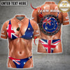 Maxcorners Darts Shirt Patriotic Flag & Bikini Muscular Body Target Dartboard Design, Customized Name, Team Name 3D Shirts