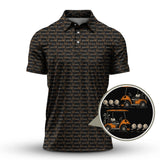Maxcorners Crazy Pattern Golf Shirt, Halloween Golf Shirt For Golfer, Funny Golf Shirt For Men