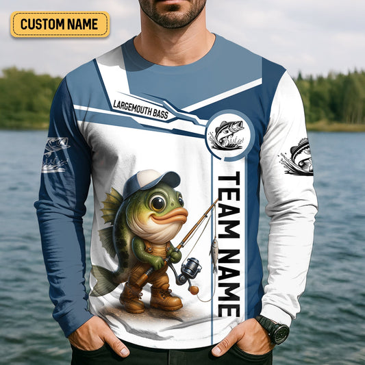 Maxcorners Team Fishing Shirt, Largemouth Bass Fishing, SPF Shirt For Men, Men Jersey, Mens Casual Shirts