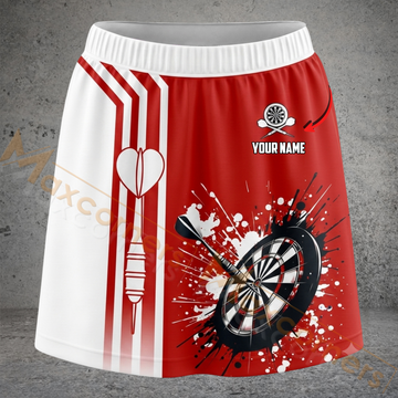 Maxcorners Darts Heart Dartboard Splatter Personalized 3D Skirts With Shorts