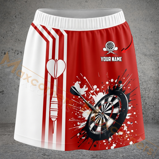 Maxcorners Darts Heart Dartboard Splatter Personalized 3D Skirts With Shorts