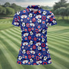 Maxcorners Nautical Cruise Pattern Golf Polo Shirt, Women's Golf Apparel, Printed Golf Shirt LM1507