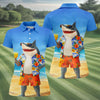 Maxcorners Funny Shark On Tropical Beach Vacation Golf Polo Shirt, Golf Shirts For Women, Women's Golf Apparel LM1507