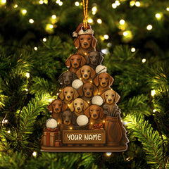 Maxcorners Personalized Dachshund Golf Ornament, Christmas With Dog Ornament, Cute Golf Ornament For Dog Lovers
