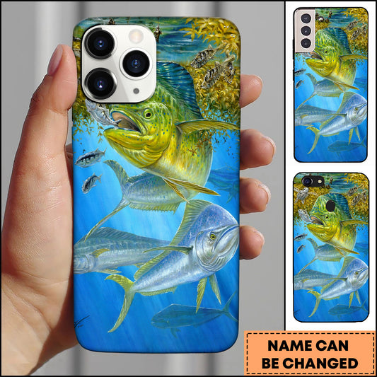 Maxcorners Mahi Mahi Fishing Tropical Reef Scene Personalized Name 3D Phone Case