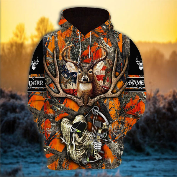 Maxcorners Loralle Deer Hunting Camo Personalized Name 3D Shirt