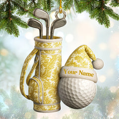 Maxcorners Personalized Golf Ornament, Toile De Jouy Ornament For Golfer, Golf Ornament With Custom Name, Golf Christmas Ornaments