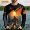 Maxcorners Bassquatch Bigfoot Fishing SPF Long Sleeve Shirts, Fishing Shirts For Men, Funny Fishing Shirt, Fisherman Gift