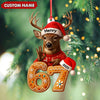 Maxcorners Personalized Deer Christmas Ornament, 67 Gingerbread Number Decoration 2025, Funny Buck Birthday Holiday Tree Gift MT2411