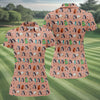 Maxcorners Peach Custom Photo Golf Icons Polo Shirt, Women's Golf Tops, Printed Golf Shirt LM1507