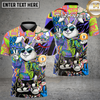 Maxcorners Rabbit Billiards Shirt Funny Cute Graffiti Style Multi Options Personalized Name, Team Name Unisex 3D Shirt (4 Colors)