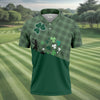 Maxcorners Green Checkered Leprechaun Shamrock St Patrick's Day Golf Shirt, Performance Golf Shirt, Polo Shirts For Men