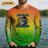 Maxcorners Show Me Your Bobbers Shirt, Green Yellow Orange Men Fishing Shirt, Funny Fishing Shirt, SPF Shirt